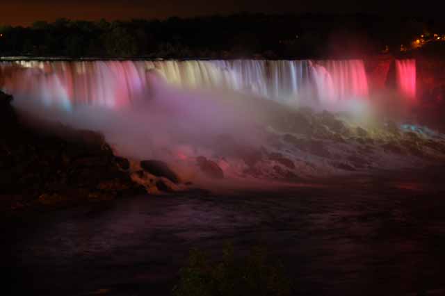 the American Falls at night